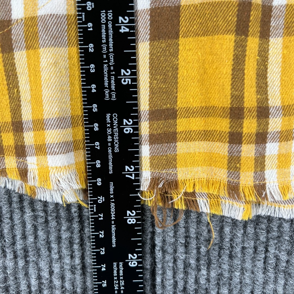 Democracy Womens Shirt Medium Yellow Plaid Long Sleeve Button Up Sharp - Picture 11 of 16